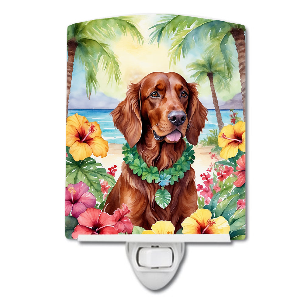 6 x 4 in. Irish Setter Luau Ceramic Night Light