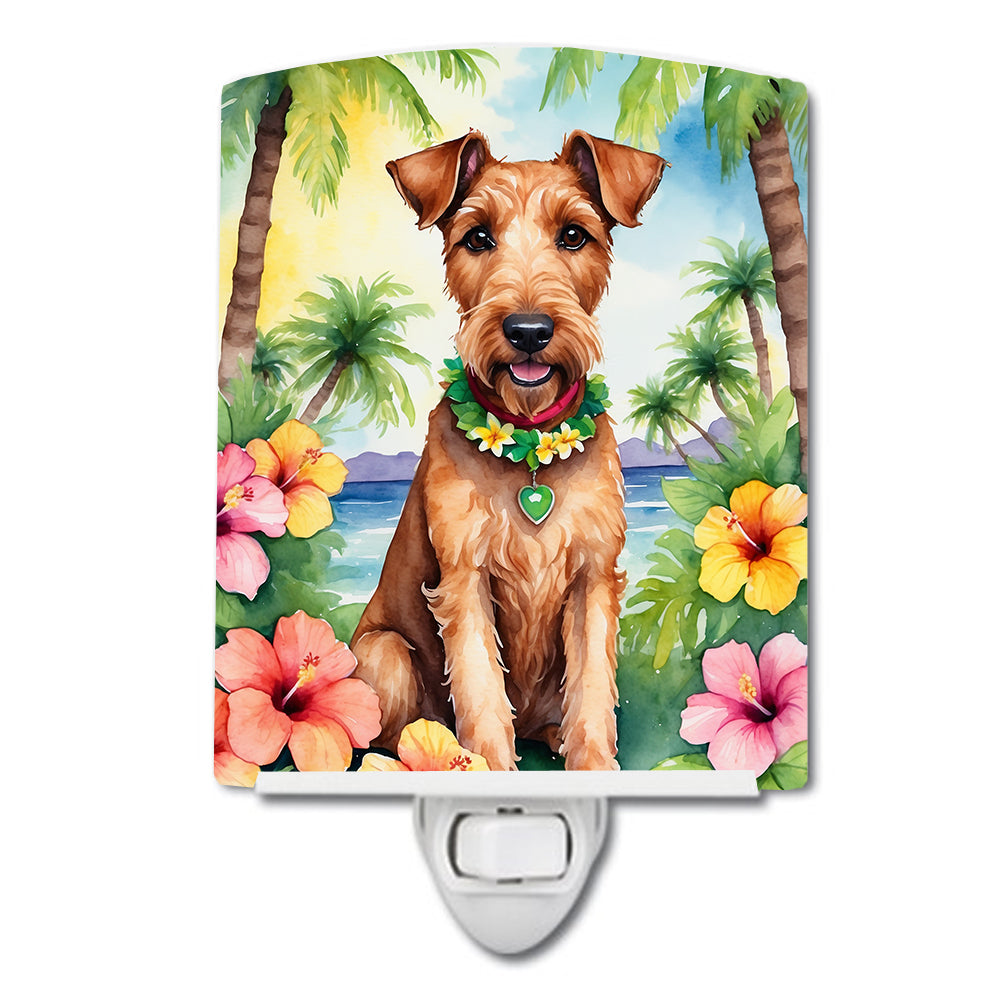DAC6453CNL 6 x 4 in. Irish Terrier Luau Ceramic Night Light