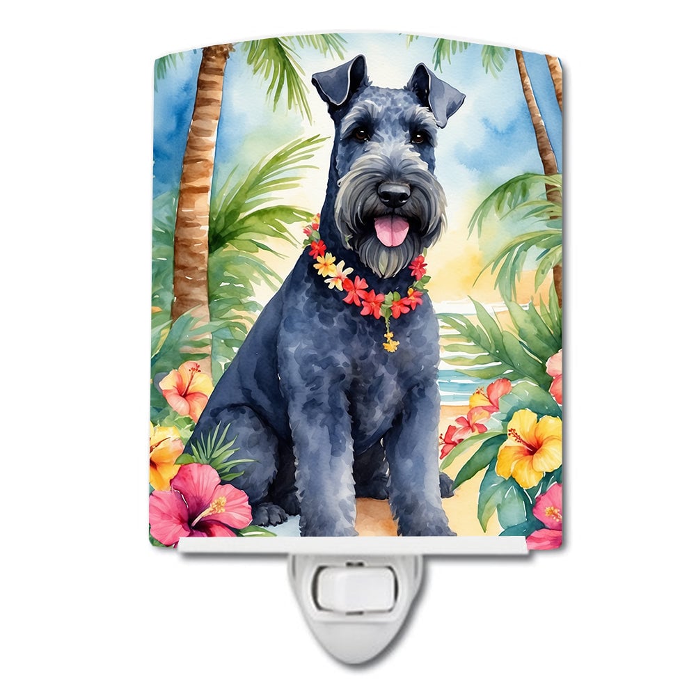 DAC6459CNL 6 x 4 in. Kerry Blue Terrier Luau Ceramic Night Light