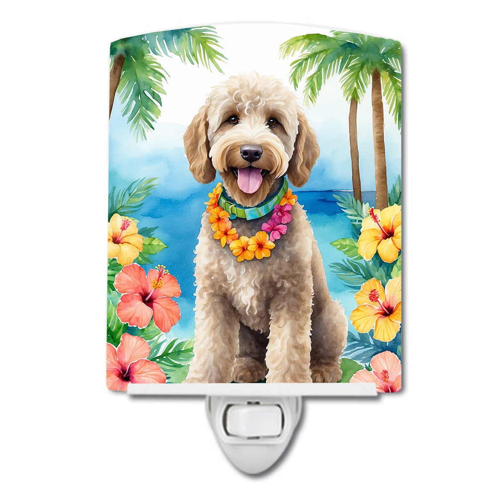 DAC6463CNL 6 x 4 in. Labradoodle Luau Ceramic Night Light