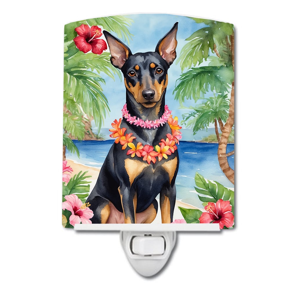 6 x 4 in. Manchester Terrier Luau Ceramic Night Light