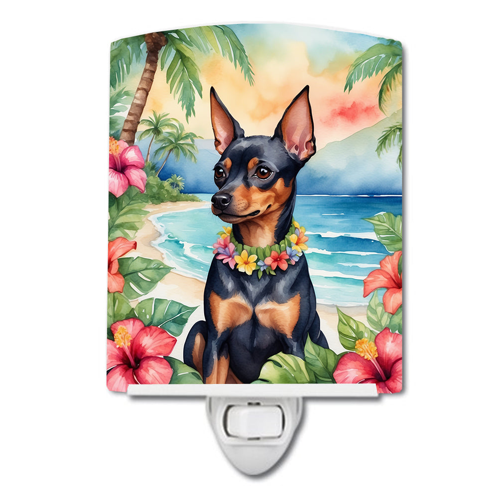 DAC6476CNL 6 x 4 in. Miniature Pinscher Luau Ceramic Night Light
