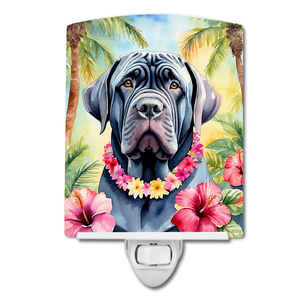 DAC6477CNL 6 x 4 in. Neapolitan Mastiff Luau Ceramic Night Light