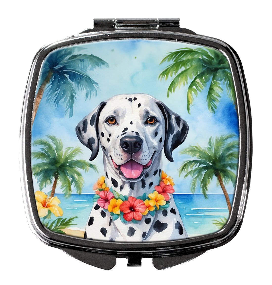 DAC6420SCM 3 x 2.75 in. Dalmatian Luau Compact Mirror