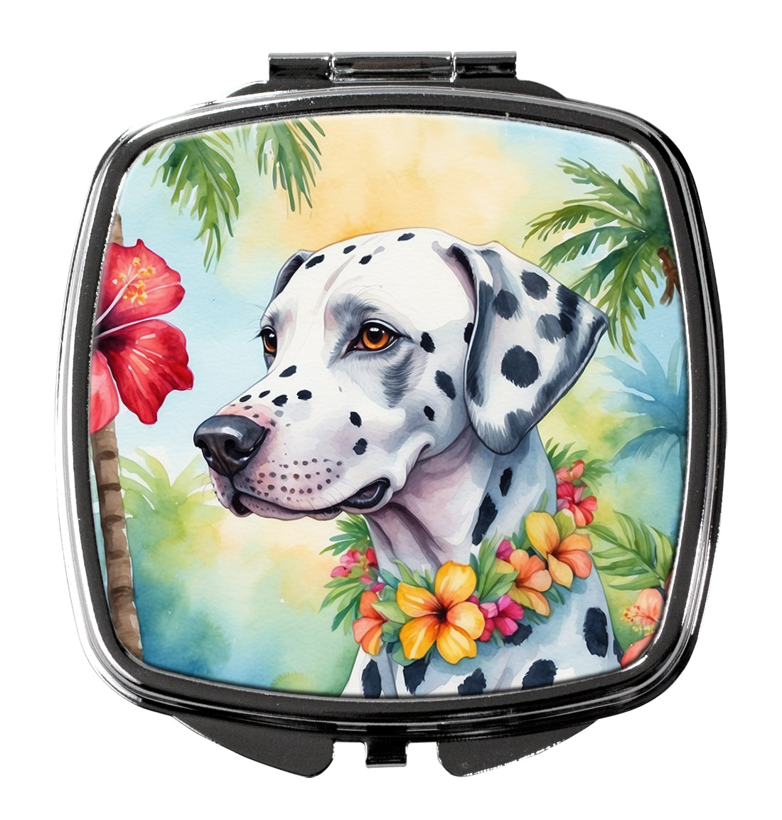 DAC6421SCM 3 x 2.75 in. Dalmatian Luau Compact Mirror