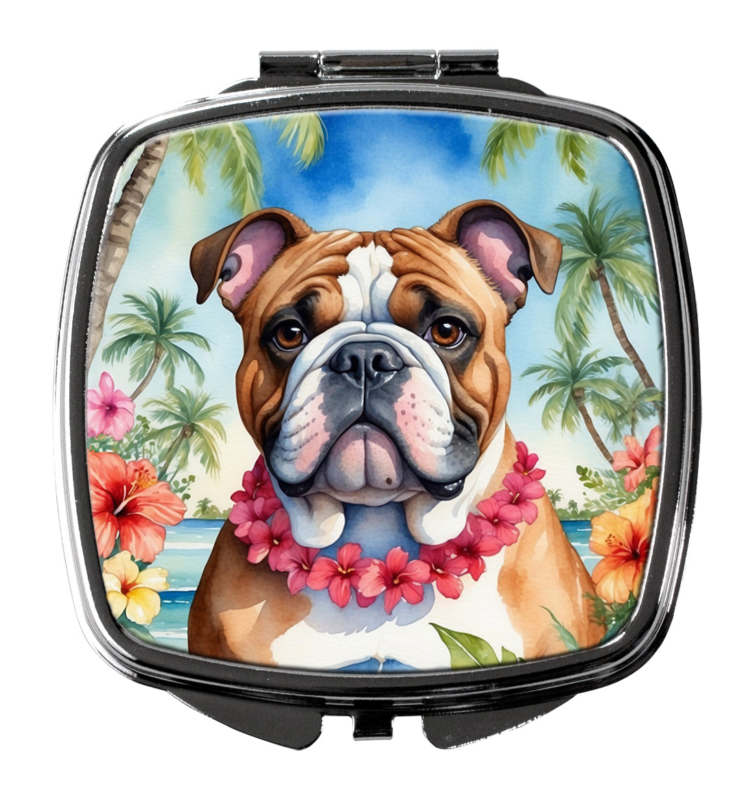 DAC6426SCM 3 x 2.75 in. English Bulldog Luau Compact Mirror