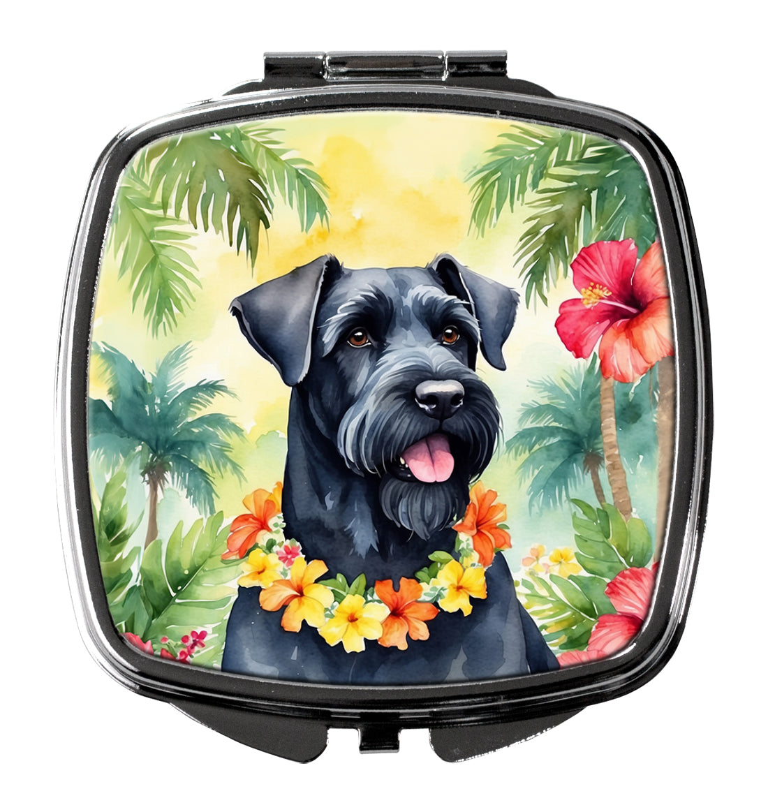 3 x 2.75 in. Giant Schnauzer Luau Compact Mirror