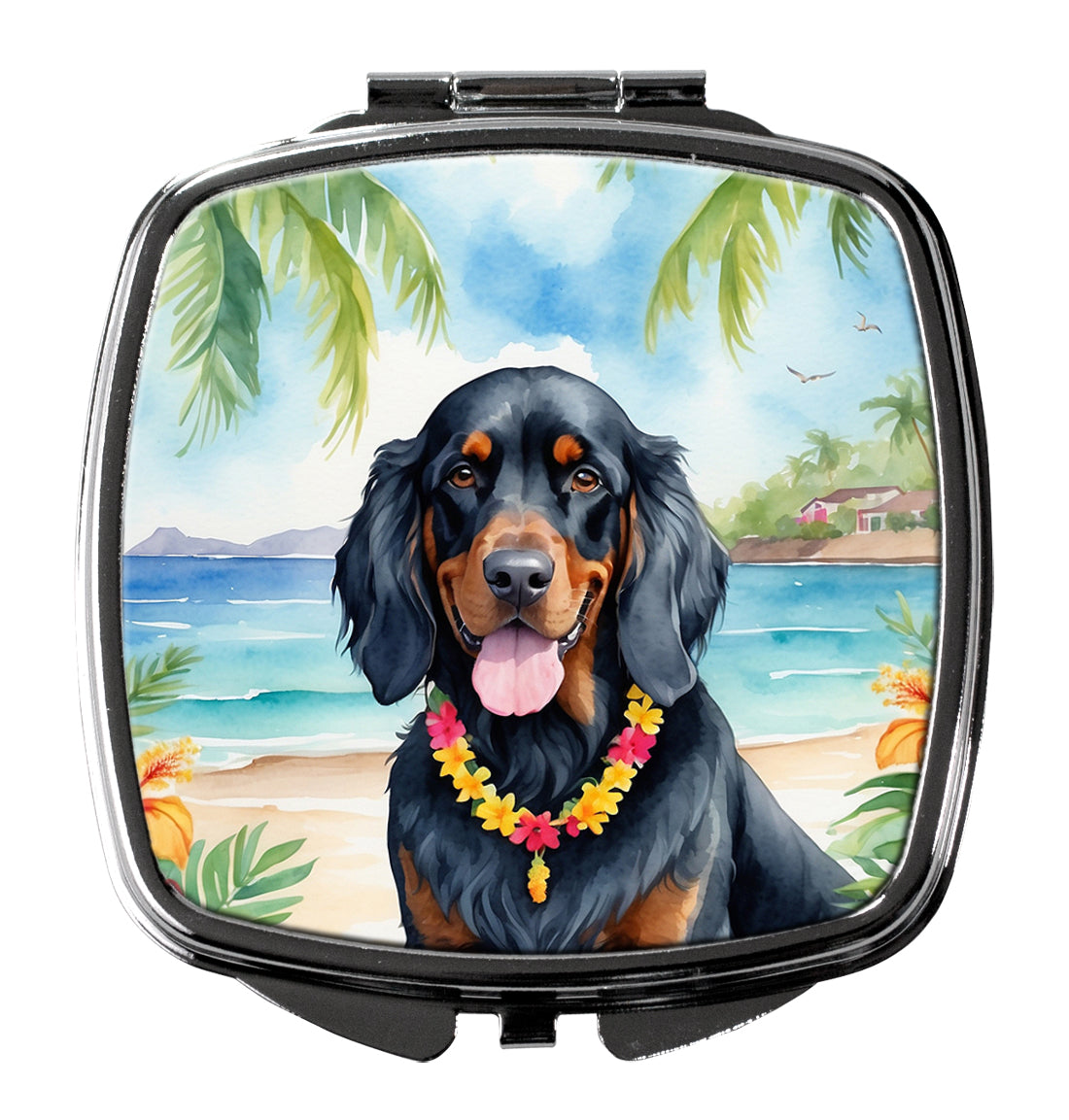 DAC6444SCM 3 x 2.75 in. Gordon Setter Luau Compact Mirror