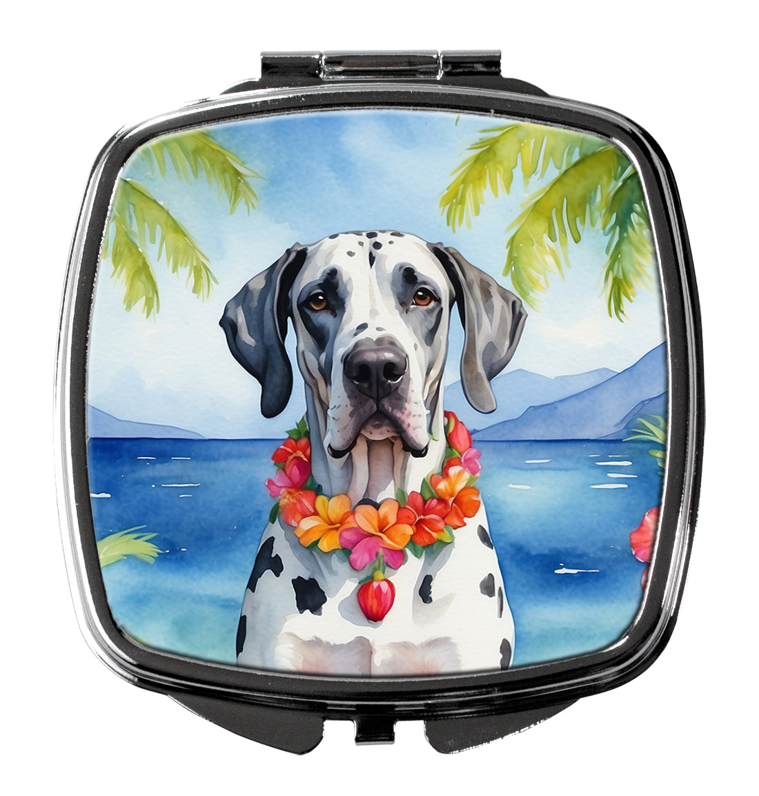 3 x 2.75 in. Great Dane Luau Compact Mirror