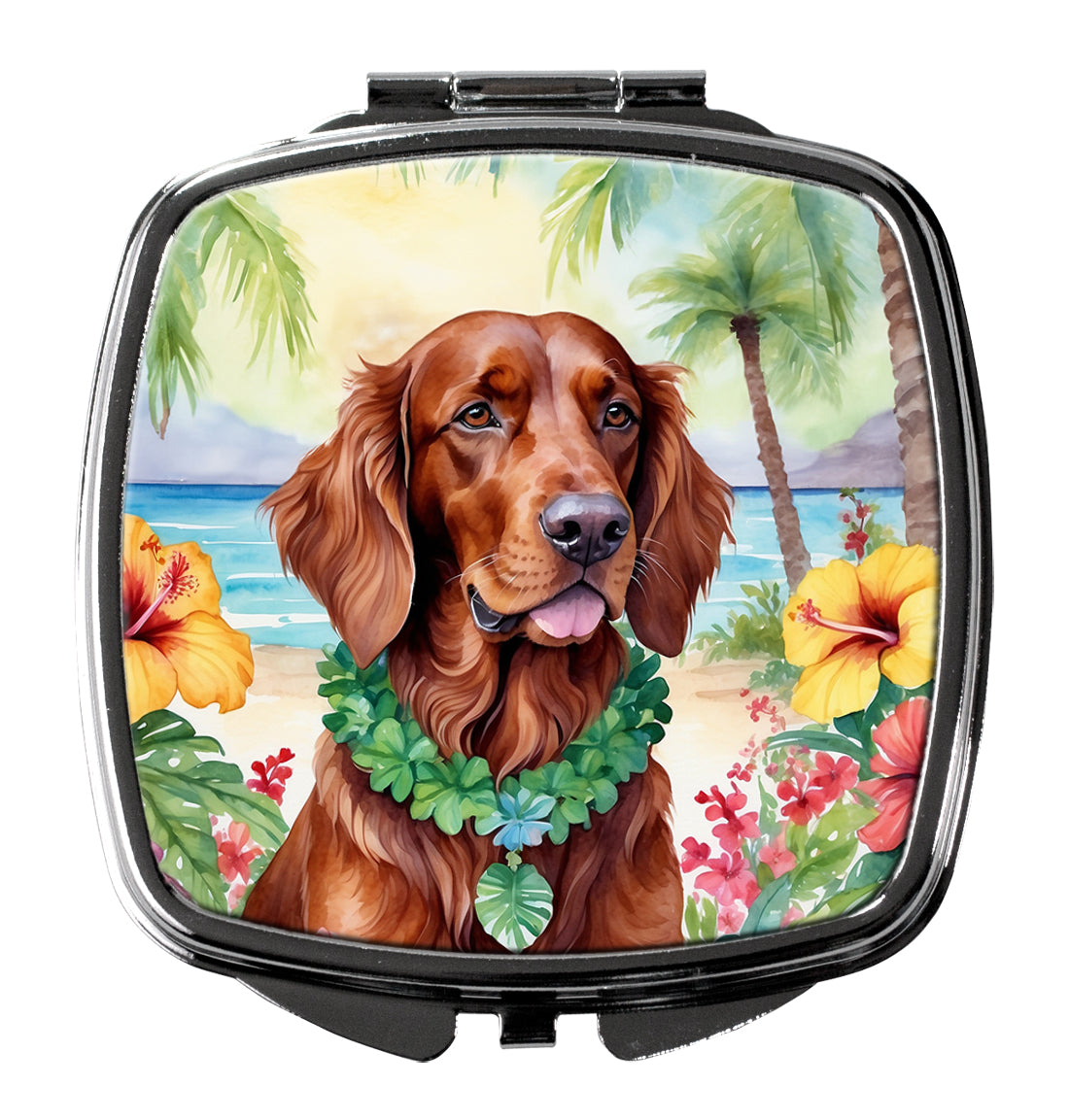 DAC6452SCM 3 x 2.75 in. Irish Setter Luau Compact Mirror