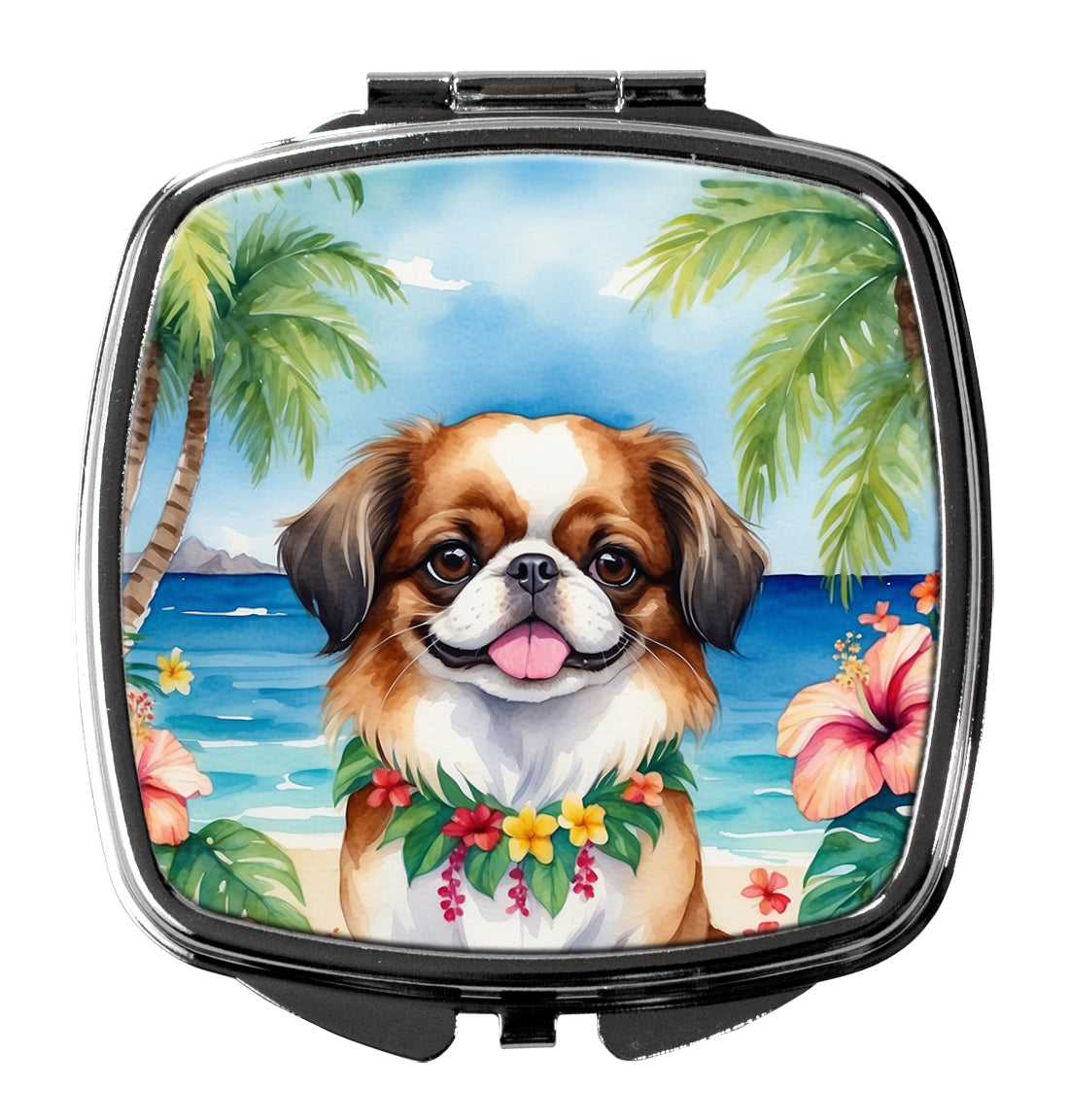 DAC6457SCM 3 x 2.75 in. Japanese Chin Luau Compact Mirror