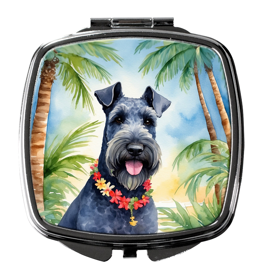 DAC6459SCM 3 x 2.75 in. Kerry Blue Terrier Luau Compact Mirror