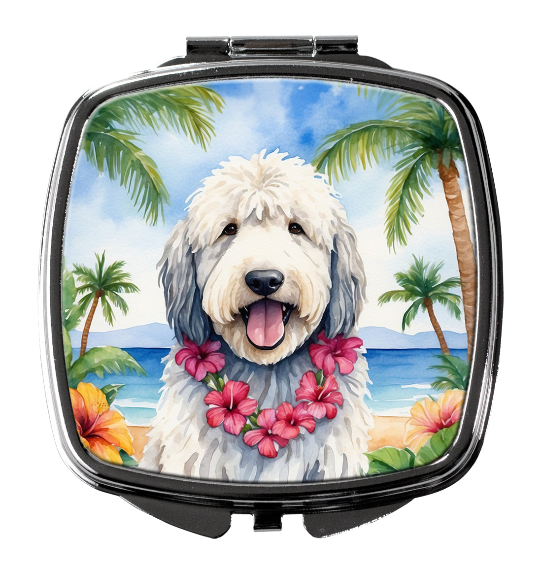 3 x 2.75 in. Komondor Luau Compact Mirror