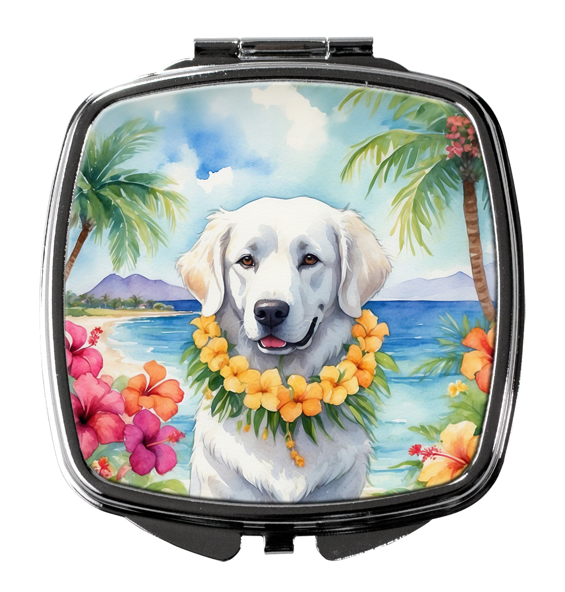 3 x 2.75 in. Kuvasz Luau Compact Mirror