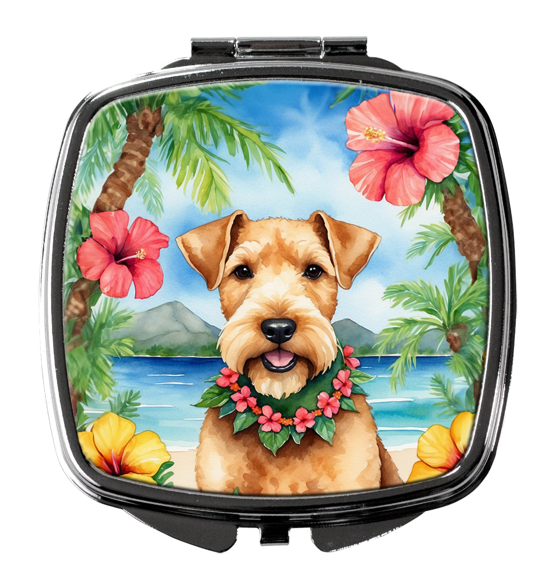DAC6467SCM 3 x 2.75 in. Lakeland Terrier Luau Compact Mirror