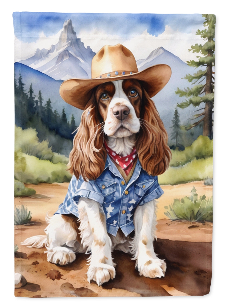 15.5 x 11.25 in. Cocker Spaniel Cowboy Welcome Garden Flag
