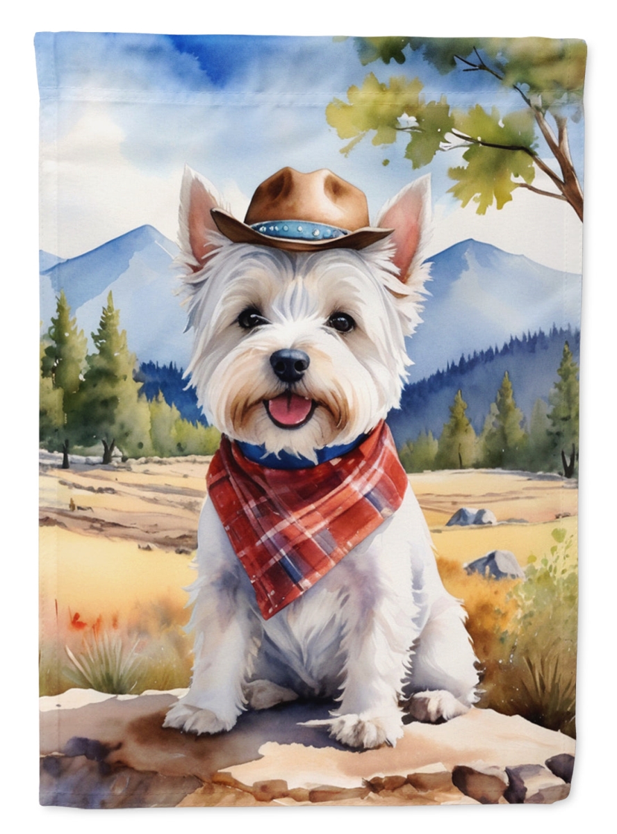 40 x 28 in. Westie Cowboy Welcome House Flag