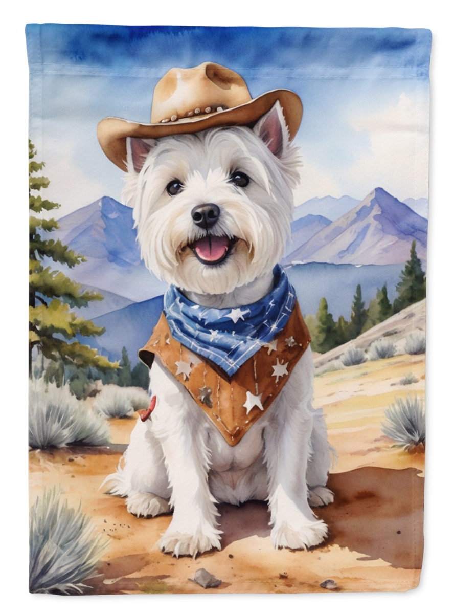 40 x 28 in. Westie Cowboy Welcome House Flag