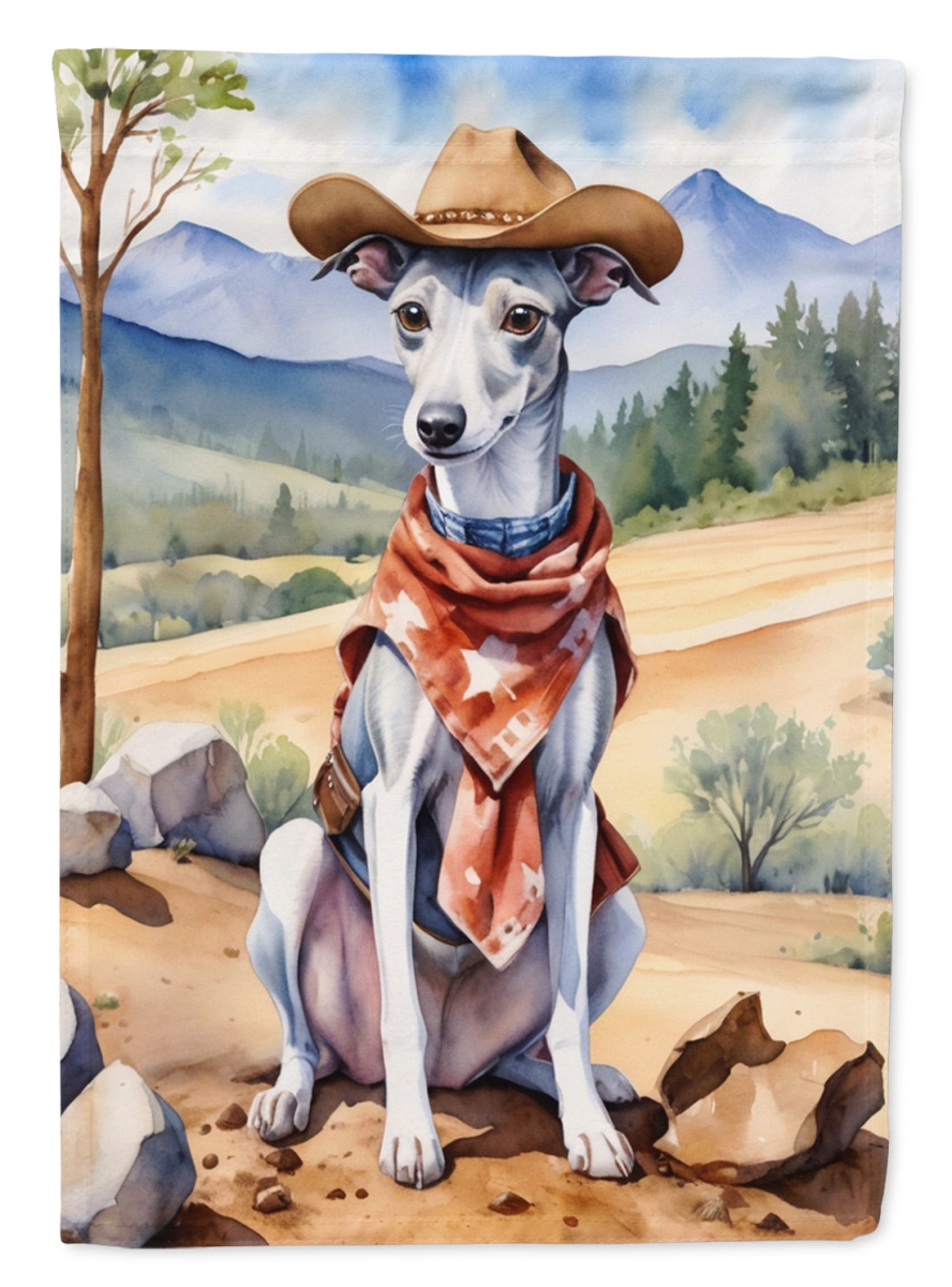 DAC5997CHF 40 x 28 in. Whippet Cowboy Welcome House Flag