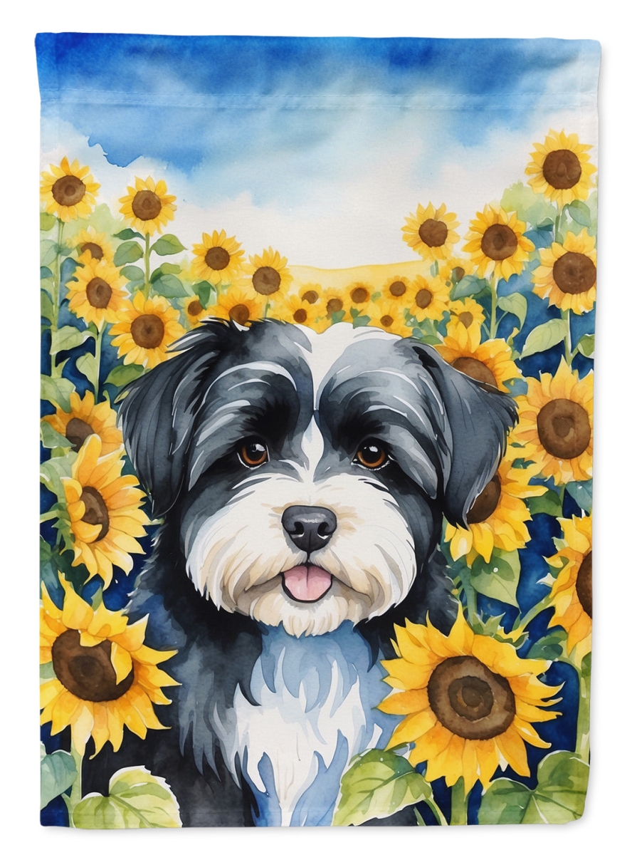 DAC6097CHF 40 x 28 in. Havanese in Sunflowers House Flag