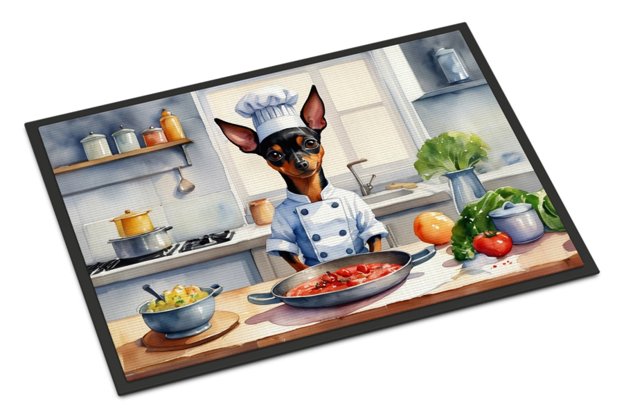 18 x 27 in. Miniature Pinscher The Chef Doormat