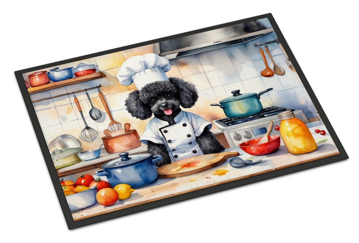 18 x 27 in. Black Poodle The Chef Doormat