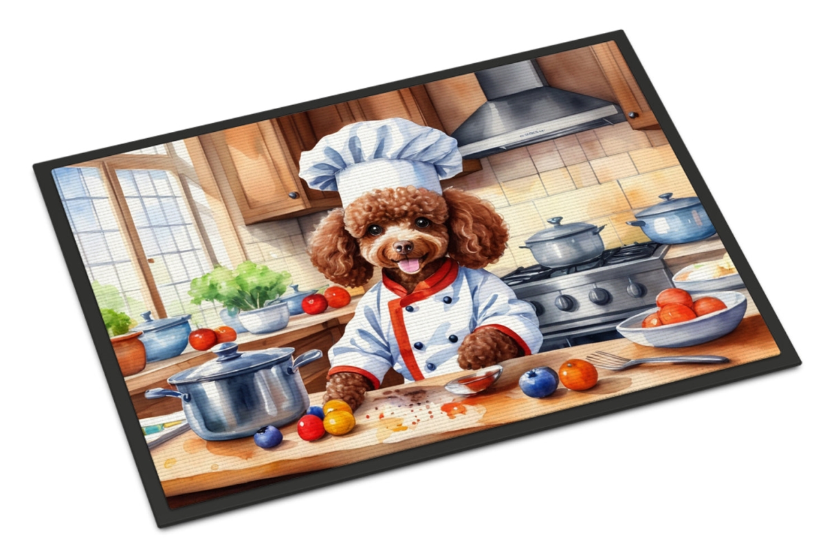 18 x 27 in. Chocolate Poodle The Chef Doormat