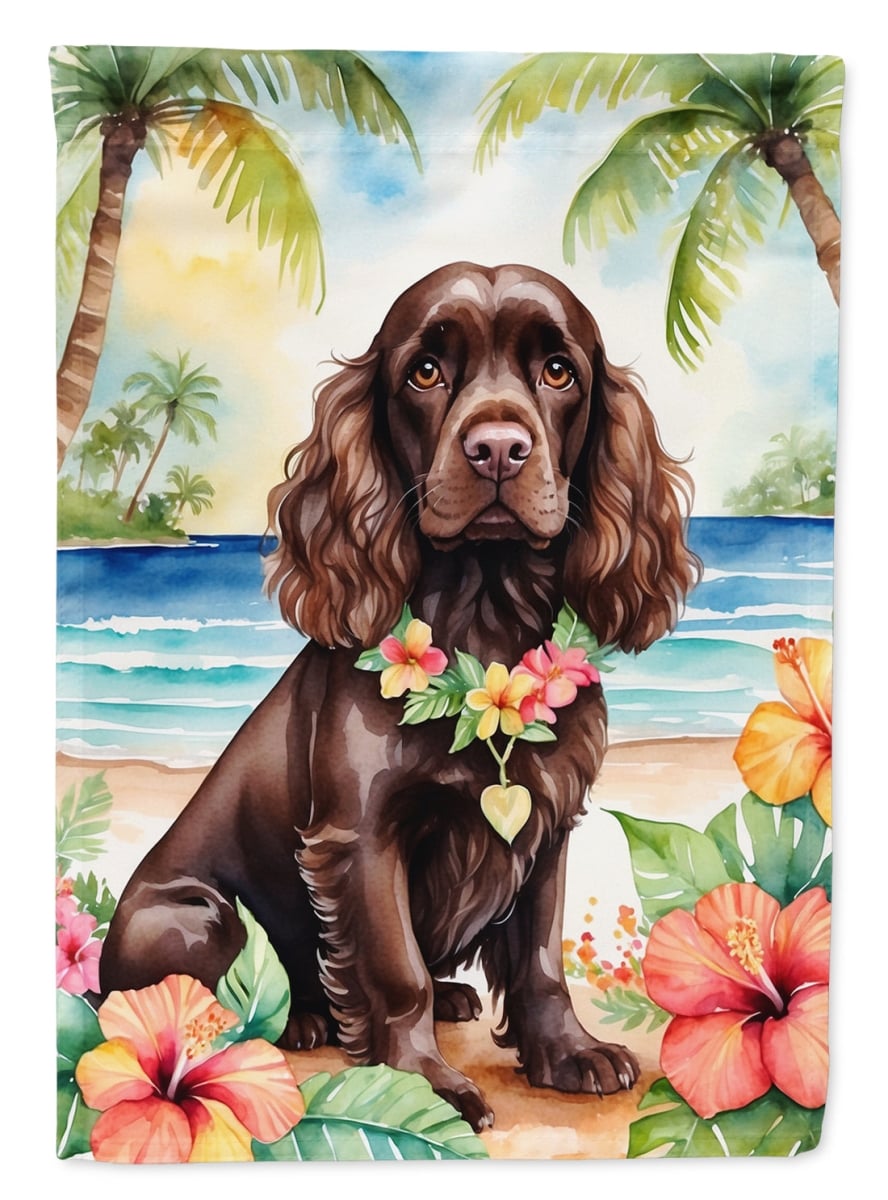 15.5 x 11.25 in. Cocker Spaniel Luau Garden Flag