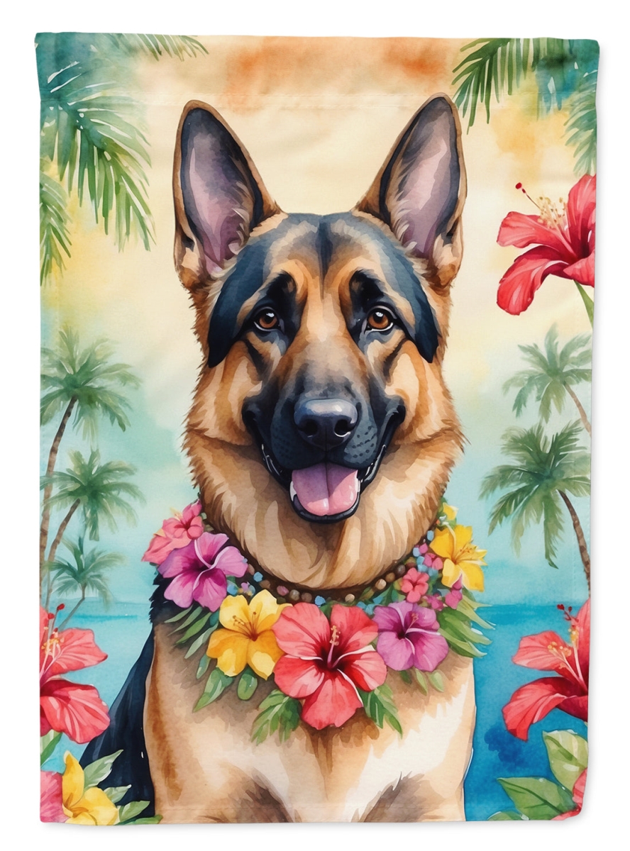 15.5 x 11.25 in. German Shepherd Luau Garden Flag