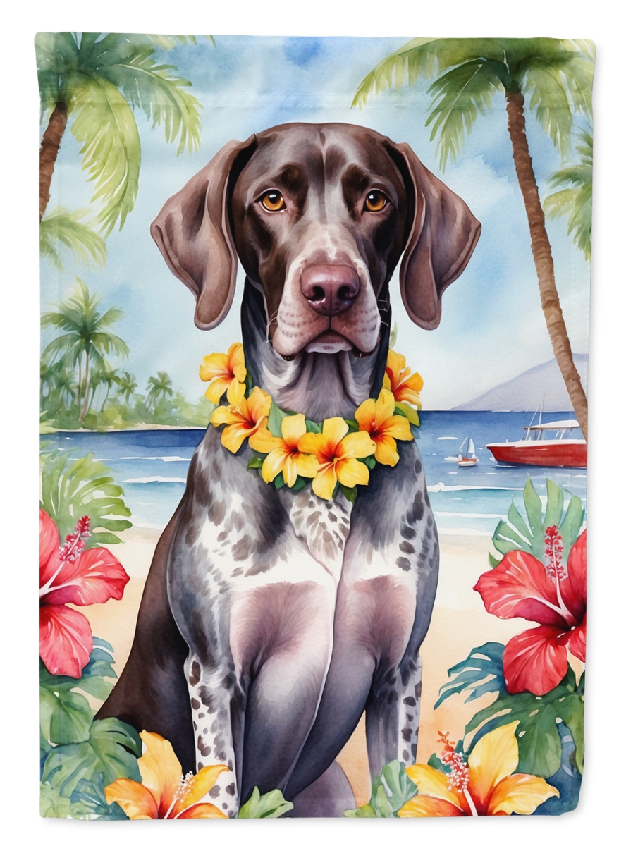 15.5 x 11.25 in. German Shorthaired Pointer Luau Garden Flag