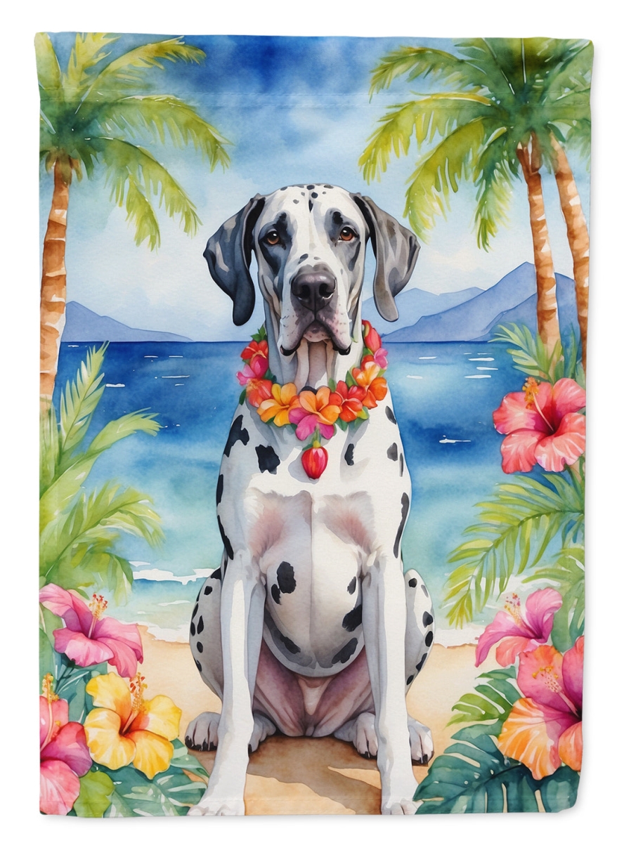 15.5 x 11.25 in. Great Dane Luau Garden Flag