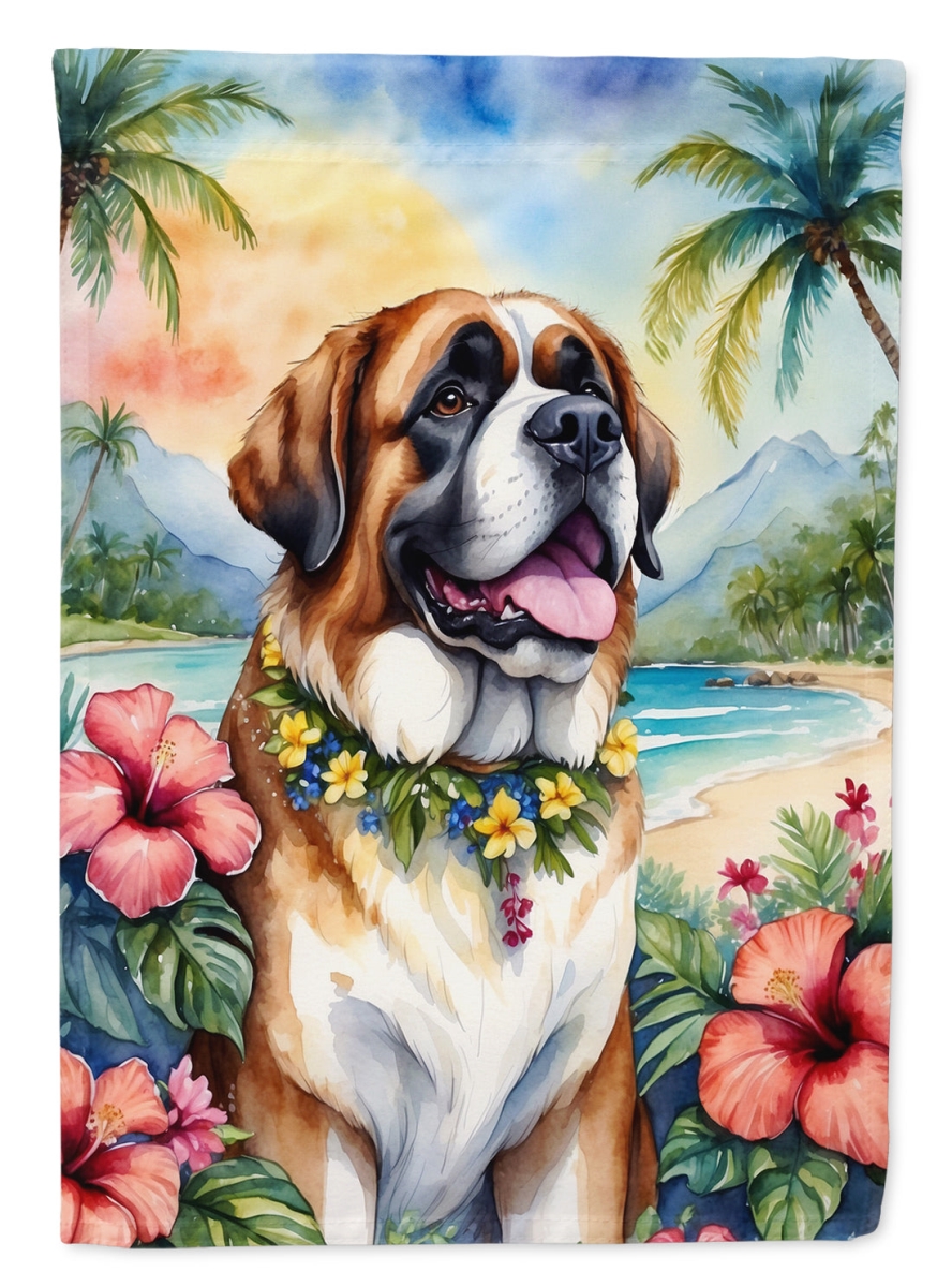 DAC6509CHF 40 x 28 in. Saint Bernard Luau House Flag