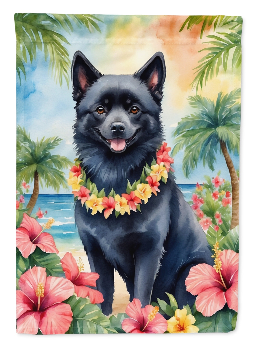 40 x 28 in. Schipperke Luau House Flag