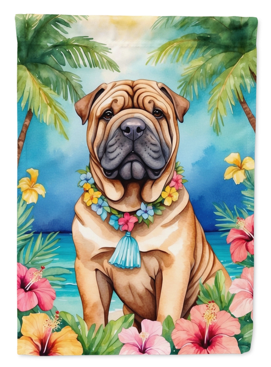 DAC6518CHF 40 x 28 in. Shar Pei Luau House Flag