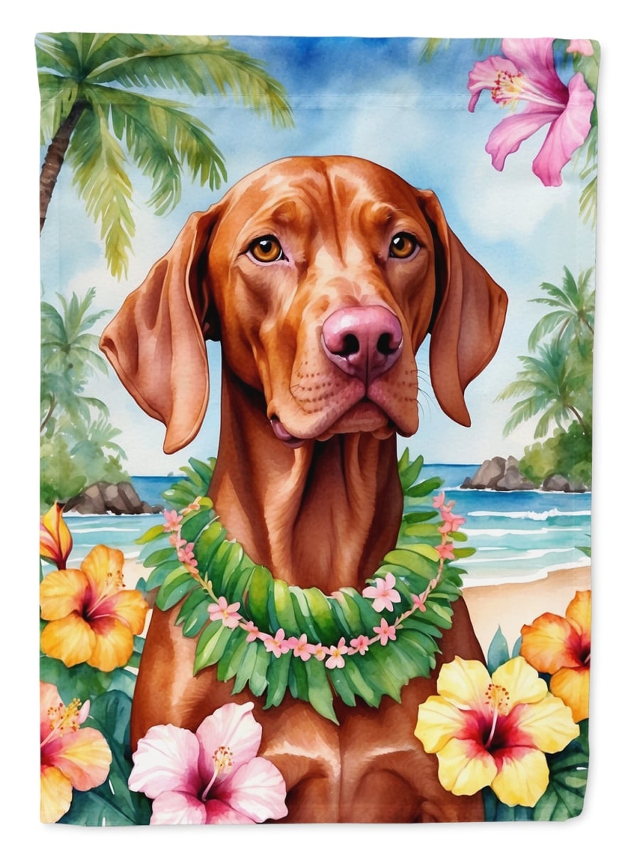 DAC6530CHF 40 x 28 in. Vizsla Luau House Flag