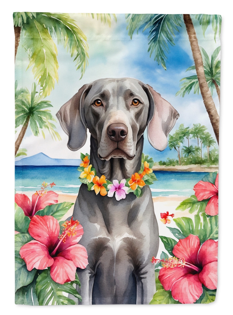 DAC6531CHF 40 x 28 in. Weimaraner Luau House Flag