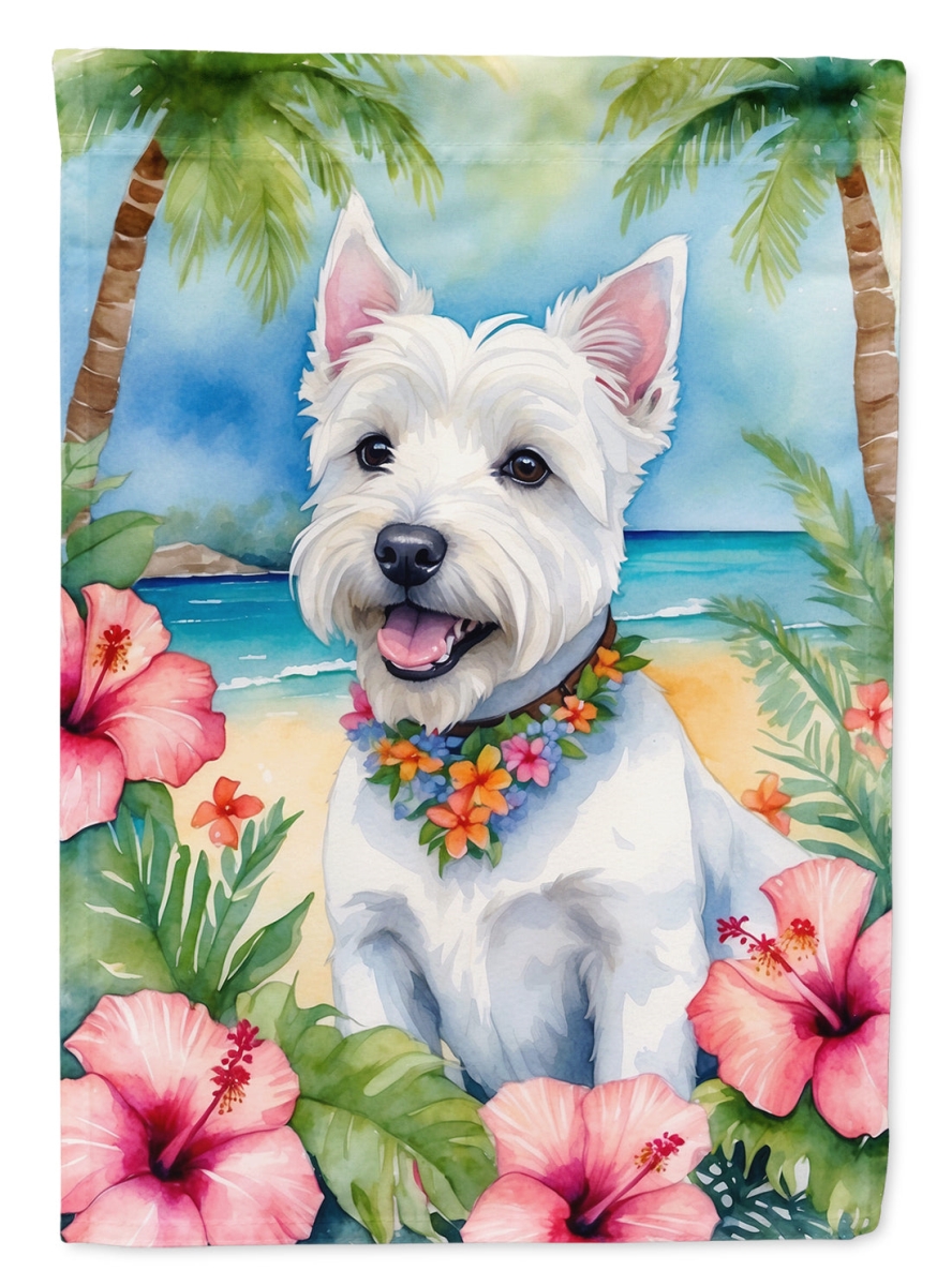 40 x 28 in. Westie Luau House Flag