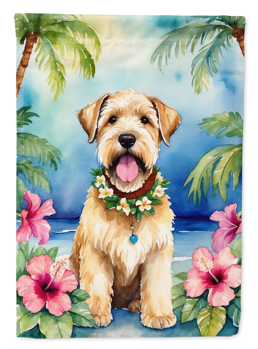 DAC6536CHF 40 x 28 in. Wheaten Terrier Luau House Flag