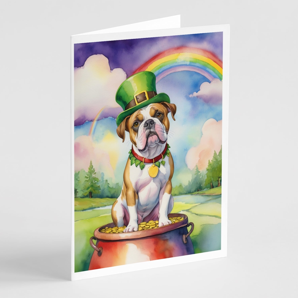 DAC5471GCA7P 5 x 7 in. American Bulldog St Patricks Day Greeting Cards - Pack of 8