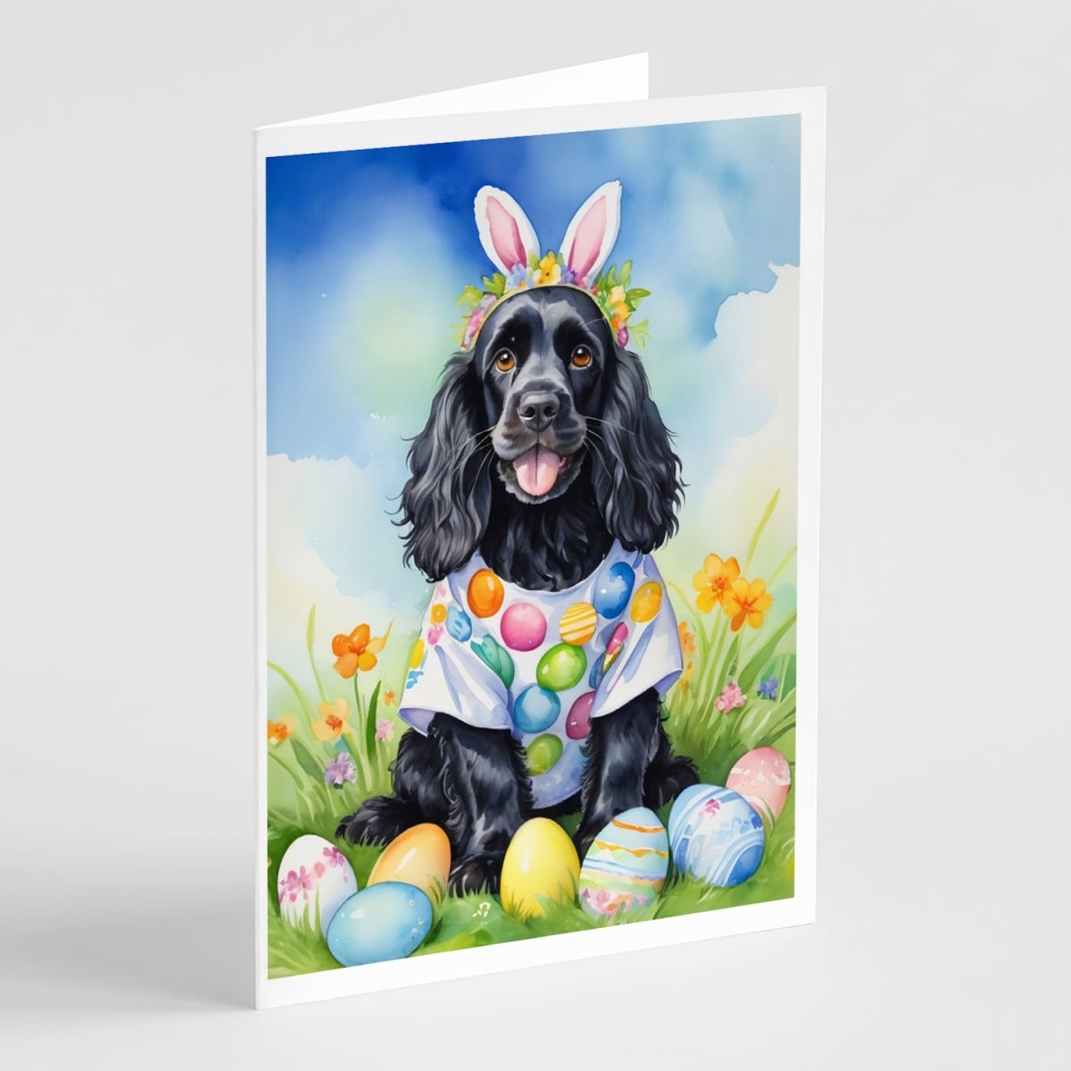 DAC4996GCA7P 5 x 7 in. Cocker Spaniel Easter Egg Hunt Greeting Cards - Pack of 8