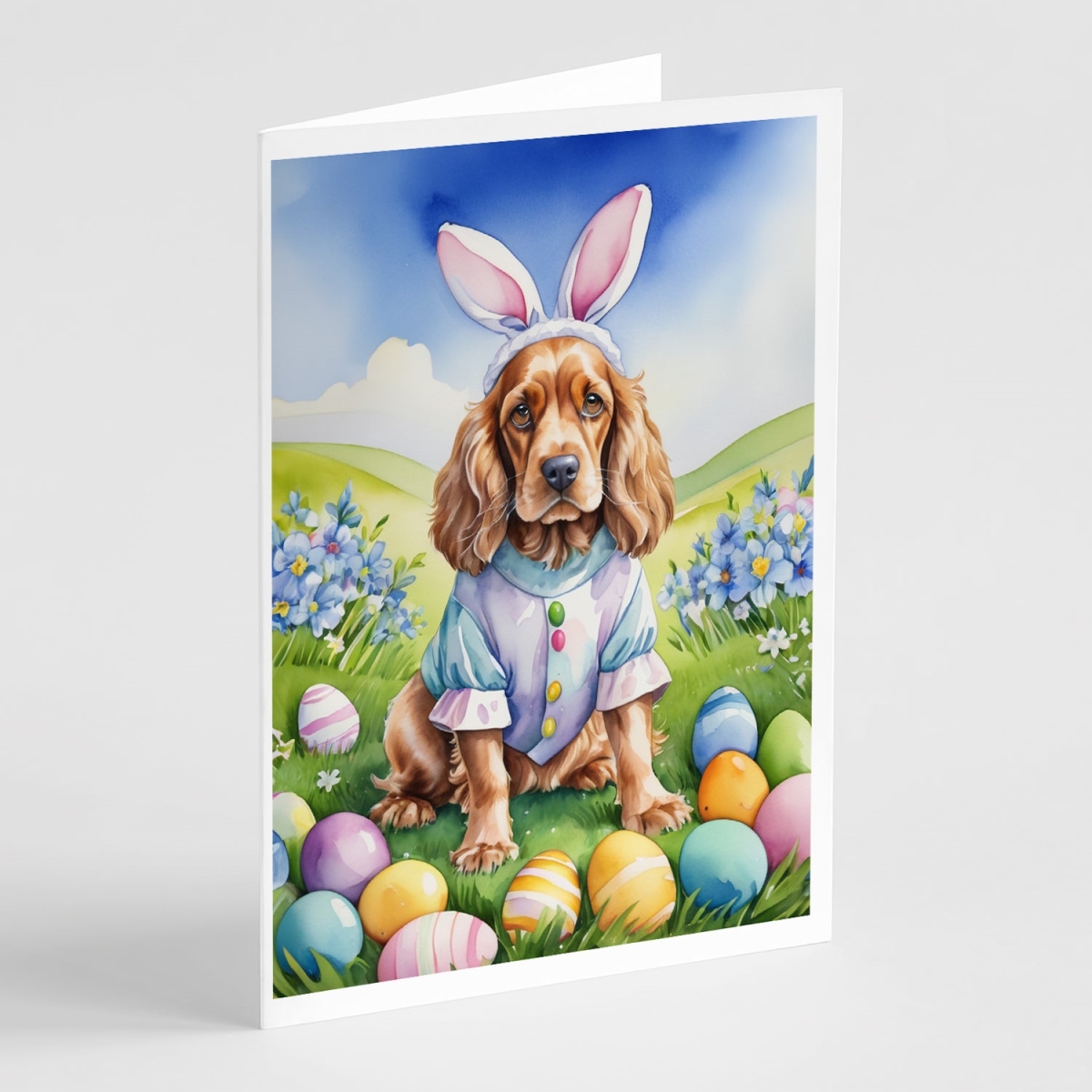 5 x 7 in. Cocker Spaniel Easter Egg Hunt Greeting Cards - Pack of 8