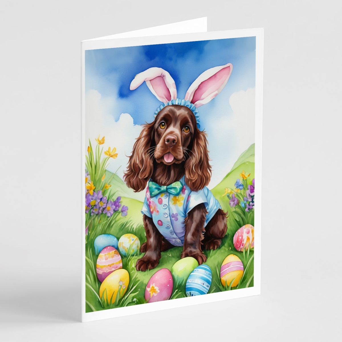 5 x 7 in. Cocker Spaniel Easter Egg Hunt Greeting Cards - Pack of 8
