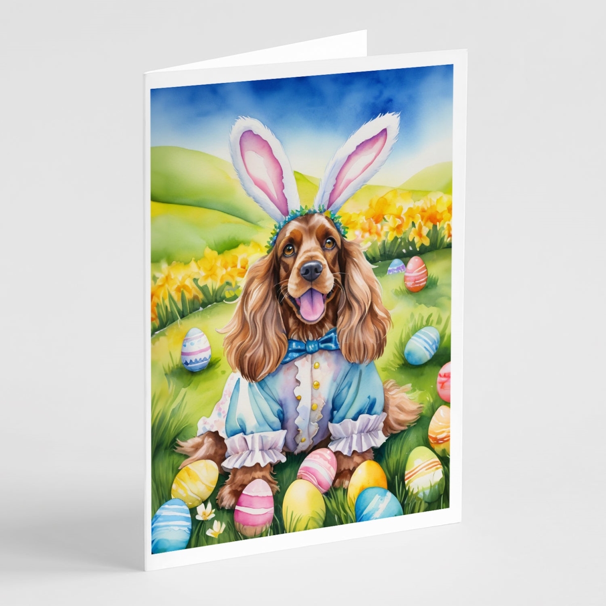 DAC5000GCA7P 5 x 7 in. Cocker Spaniel Easter Egg Hunt Greeting Cards - Pack of 8