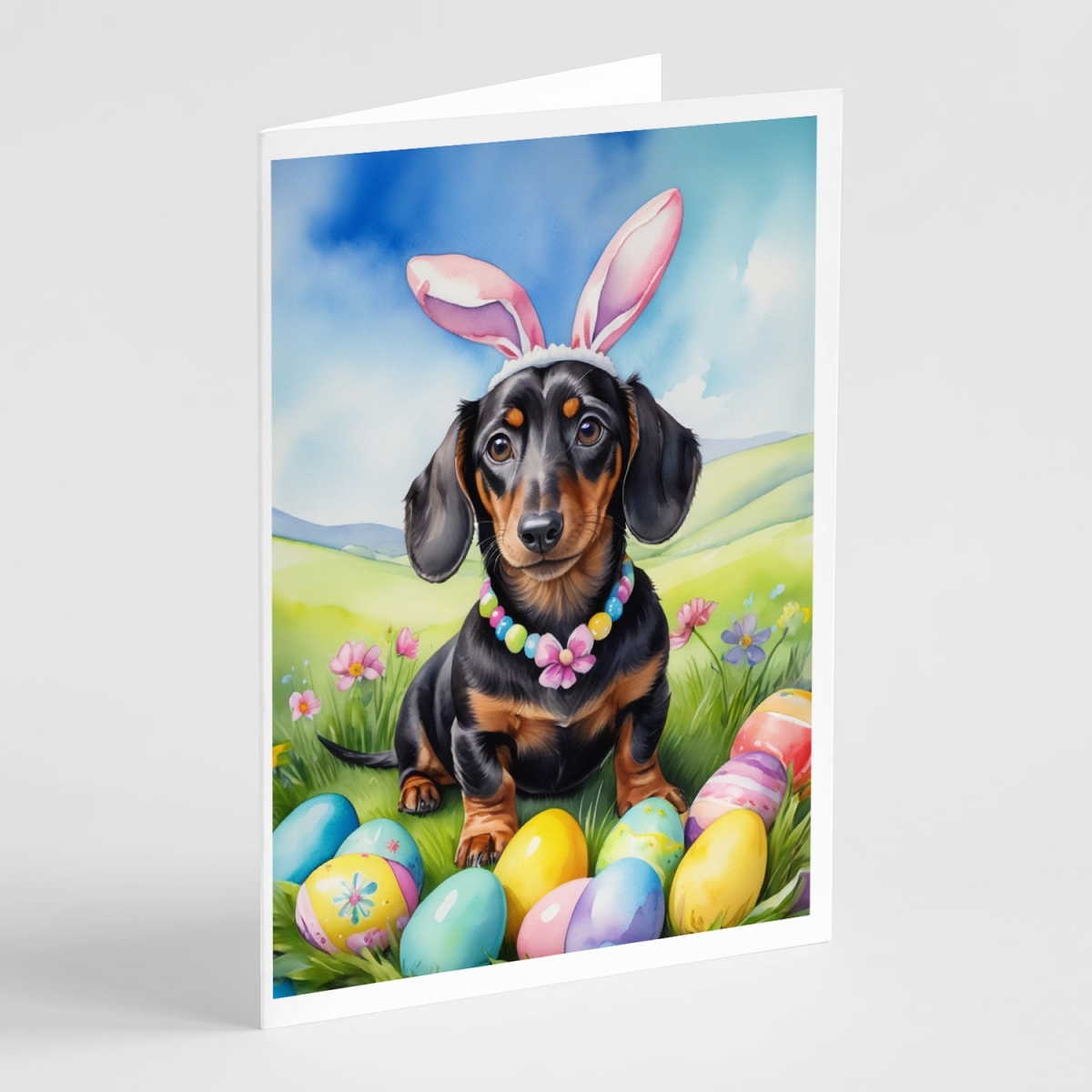 DAC5006GCA7P 5 x 7 in. Dachshund Easter Egg Hunt Greeting Cards - Pack of 8