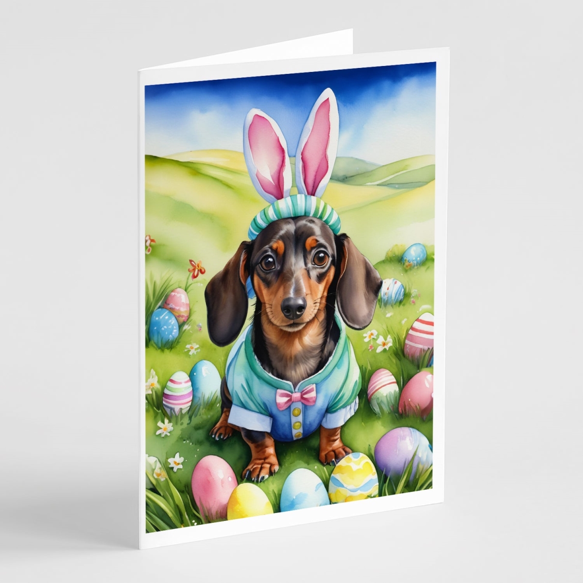 5 x 7 in. Dachshund Easter Egg Hunt Greeting Cards - Pack of 8