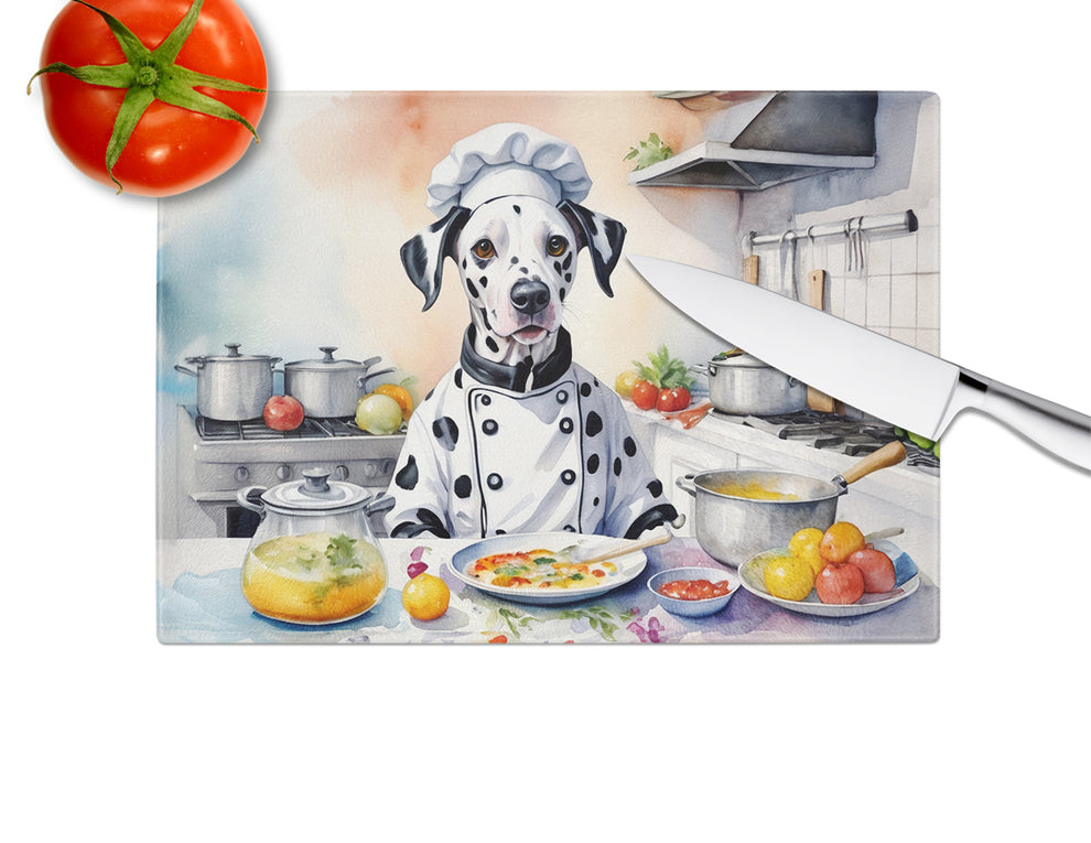 15 x 12 in. Dalmatian The Chef Glass Cutting Board