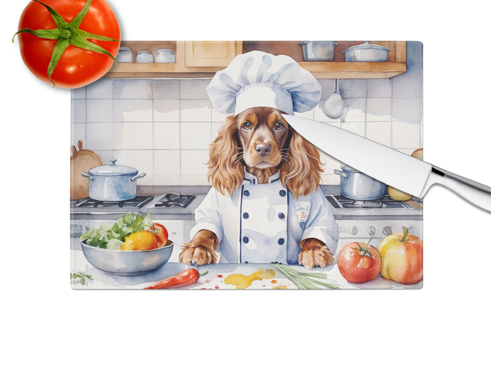 DAC6244LCB 15 x 12 in. English Cocker Spaniel The Chef Glass Cutting Board