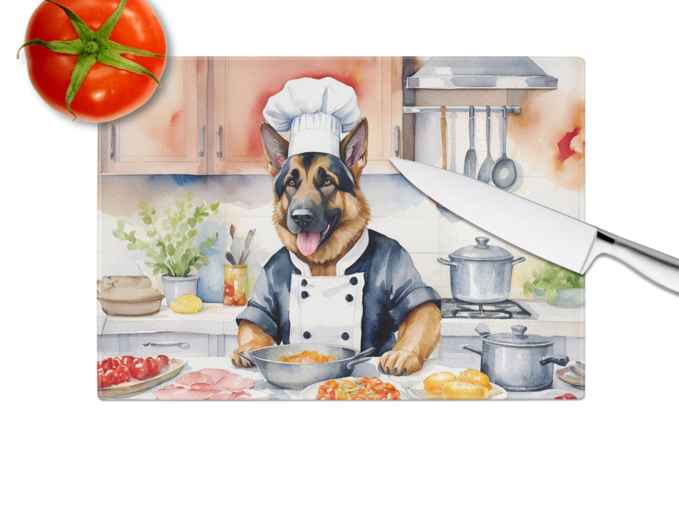 DAC6253LCB 15 x 12 in. German Shepherd The Chef Glass Cutting Board