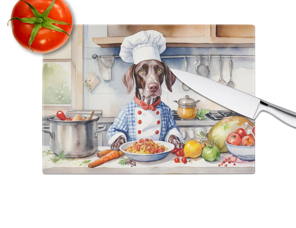 15 x 12 in. German Shorthaired Pointer The Chef Glass Cutting Board