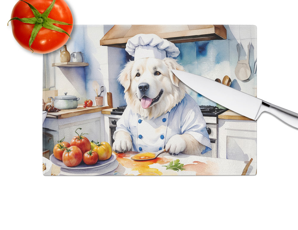 DAC6261LCB 15 x 12 in. Great Pyrenees The Chef Glass Cutting Board